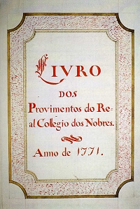 <b>Livro de Registo de Provimentos<br>Colégio dos Nobres, 1771</b>